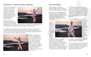 Qigong for Health Sample Pages showing Yijinjing and Post Standing descriptions