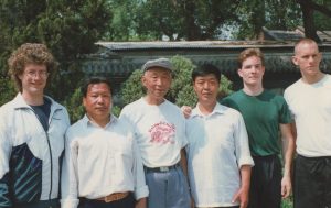 Master Liu Wan Fu with Scott Jensen and students, Tianjin, 1997