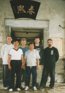 Studying Lan Shou Quan with Liu Wan Fu Disciples in Tianjin, China, in 2002