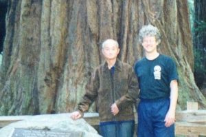 Sifu Liang Ke Qian with Sifu Jensen in Muir Woods