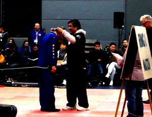 Fethi Yildiz winning the Silver medal for his performance.