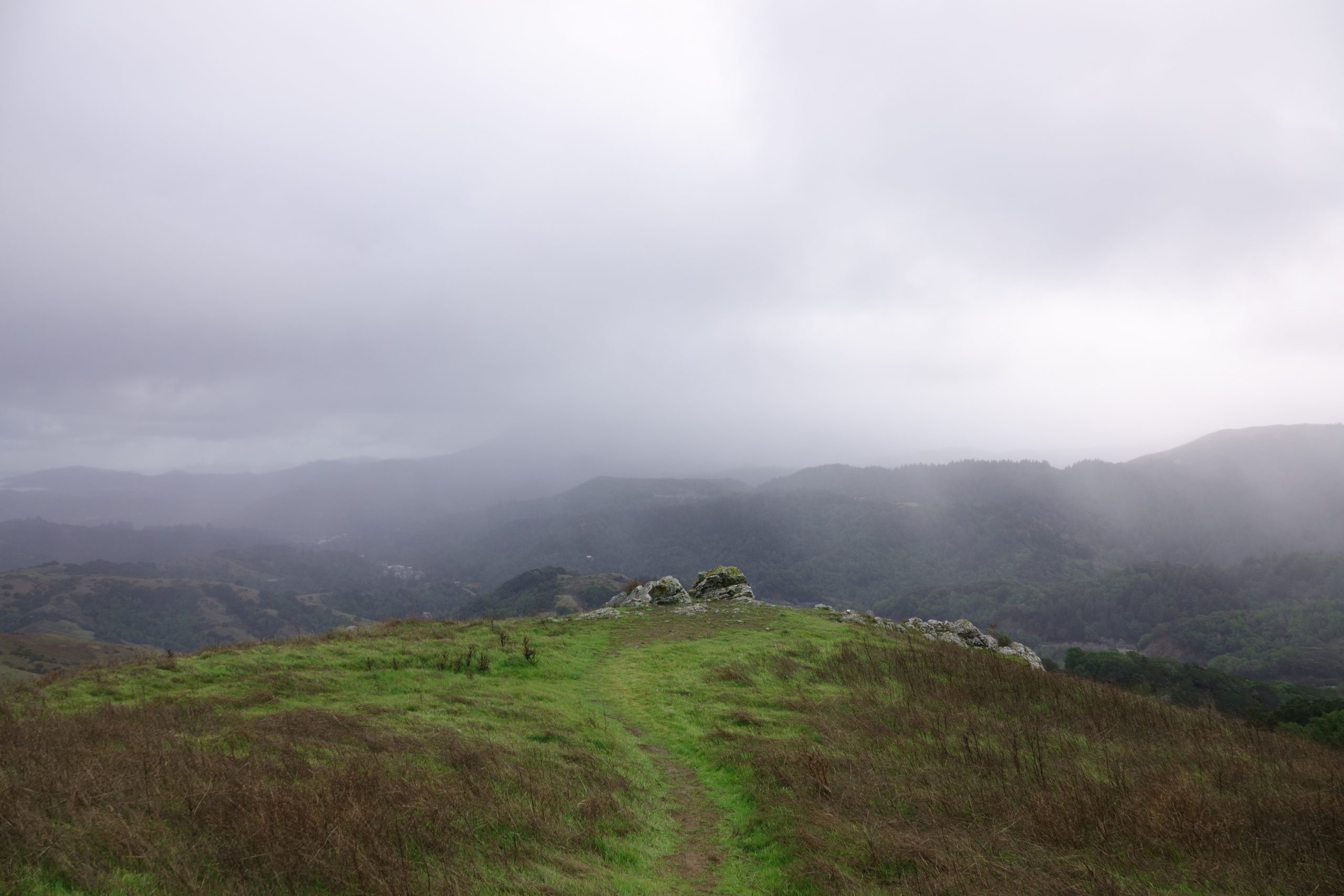 Clouds Swirl and Spears Fly Over Marin – Aerial Video
